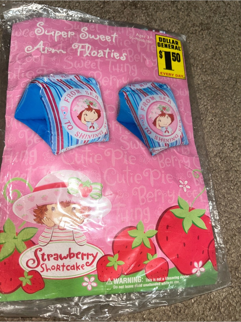 Vintage Strawberry Shortcake Kids Arm Floaties